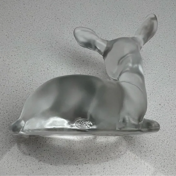 Vintage Fenton Clear Satin Fawn Deer - Picture 7 of 13